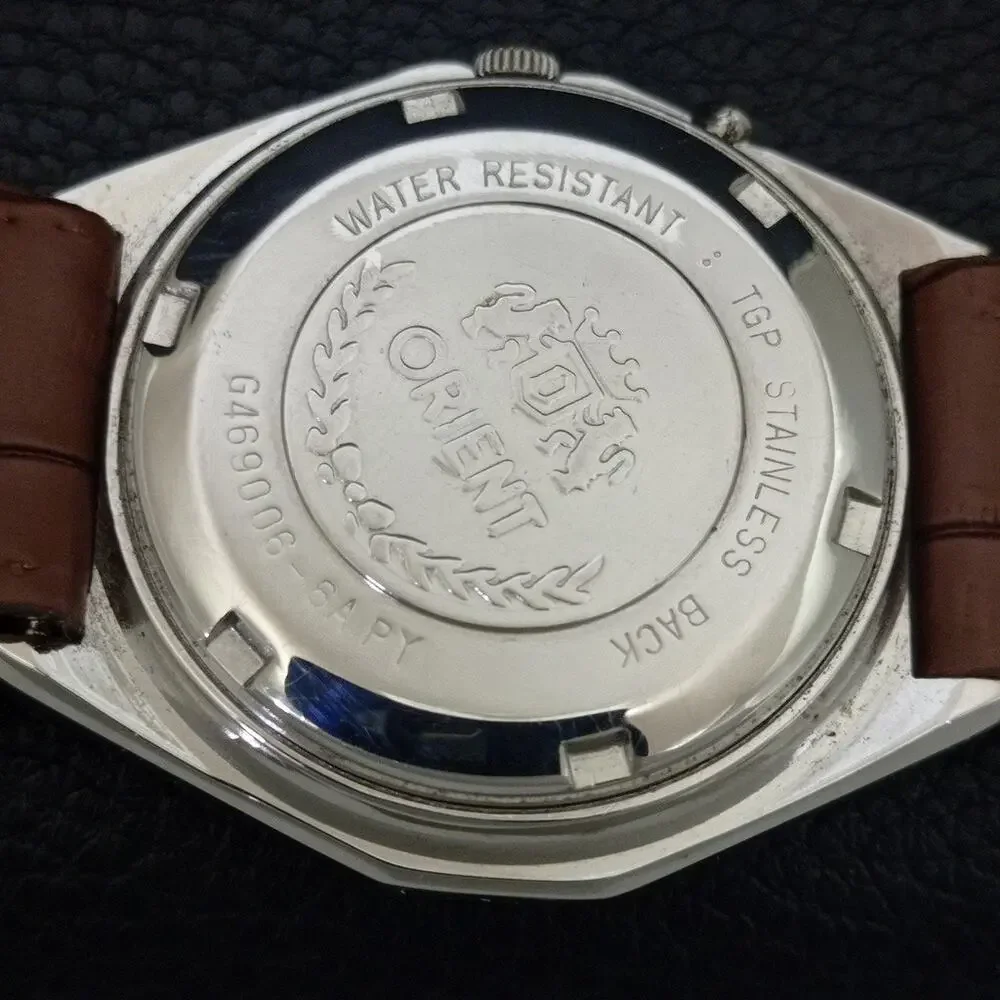 Vintage 1988 Orient Automatic Mens Gold Watch W/daydate & Champagne accents